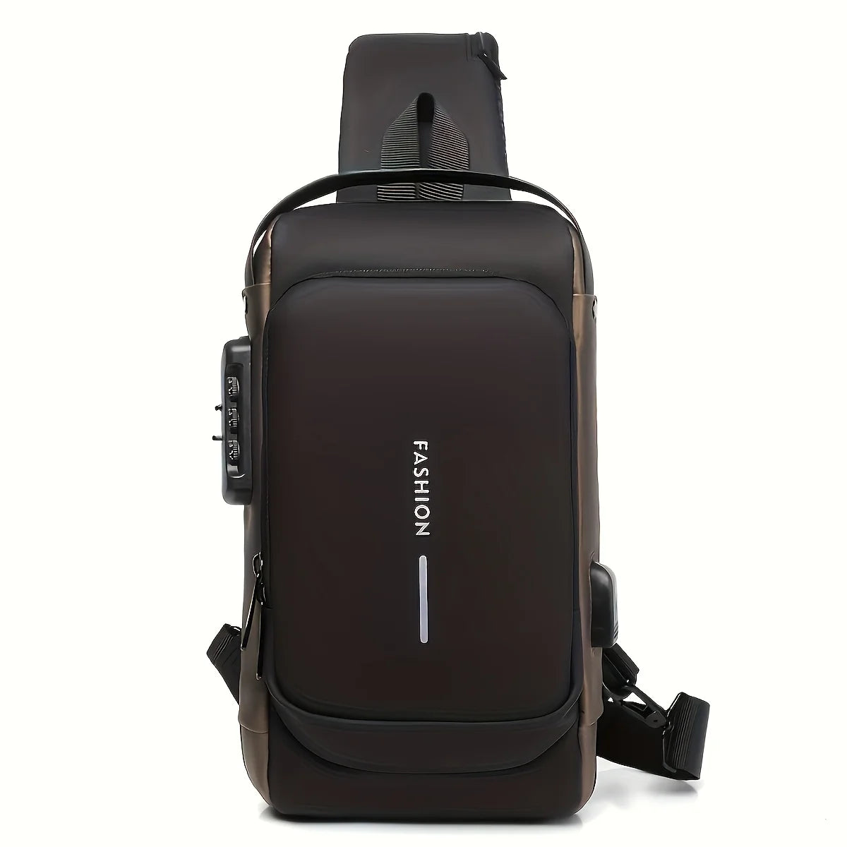 Men's anti-theft chest bag, fashionable motorcycle and casual sports sloping backpack, durable Oxford fabric